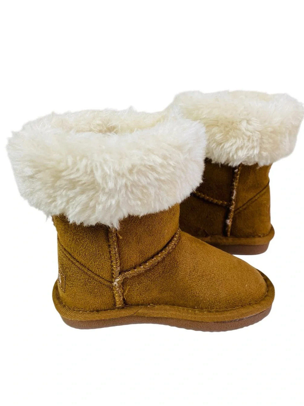 Apres By Lamo Chestnut Suede Sherpa Lined Boots W/Bow Detail Size 8